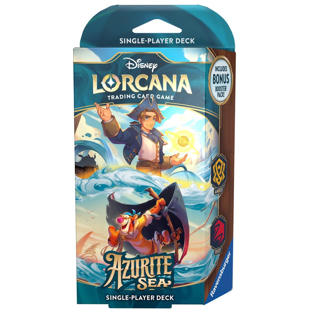 DISNEY LORCANA AZURITE SEA STARTER DECK, AMBER & RUBY (TIGGER)