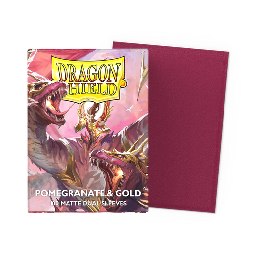 DRAGON SHIELD MATTE DUAL, POMEGRANATE & GOLD (100)