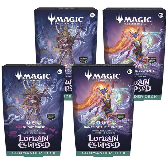 MAGIC THE GATHERING LORWYN ECLIPSED COMMANDER DECK DISPLAY (4 DECKS)