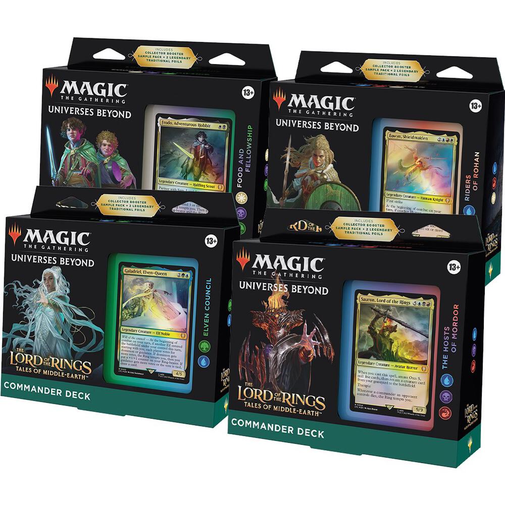MAGIC THE GATHERING LORDOF THE RINGS  TALE OF MIDDLE-EARTH COMMANDER DECK DISPLAY (4 DECKS)