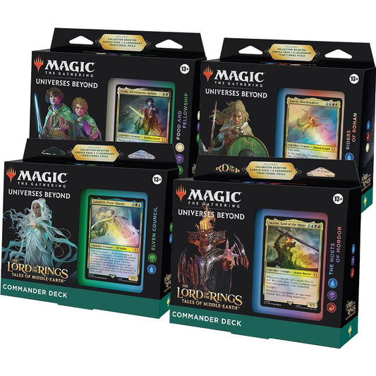 MAGIC THE GATHERING LORDOF THE RINGS  TALE OF MIDDLE-EARTH COMMANDER DECK DISPLAY (4 DECKS)