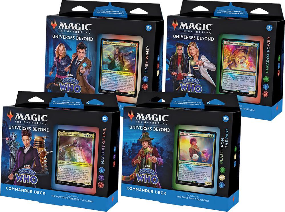 MAGIC THE GATHERING UNIVERSES BEYOND- DOCTOR WHO COMMANDER DECK DISPLAY (4 DECKS)