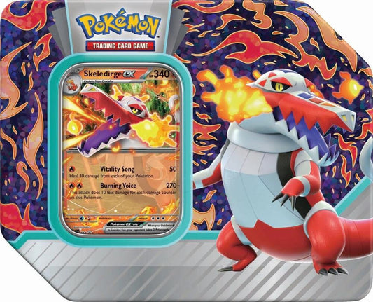 POKEMON PALDEA PARTNERS TIN CASE,  SKELEDIRGE EX