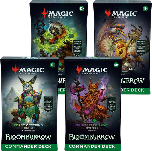 MAGIC THE GATHERING BLOOMBURROW COMMANDER DECK DISPLAY (4 DECKS)