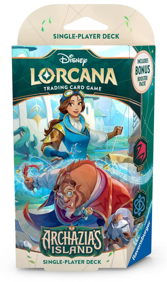 DISNEY LORCANA ARCHAIZA'S ISLAND STARTER DECK, RUBY & SAPPHIRE