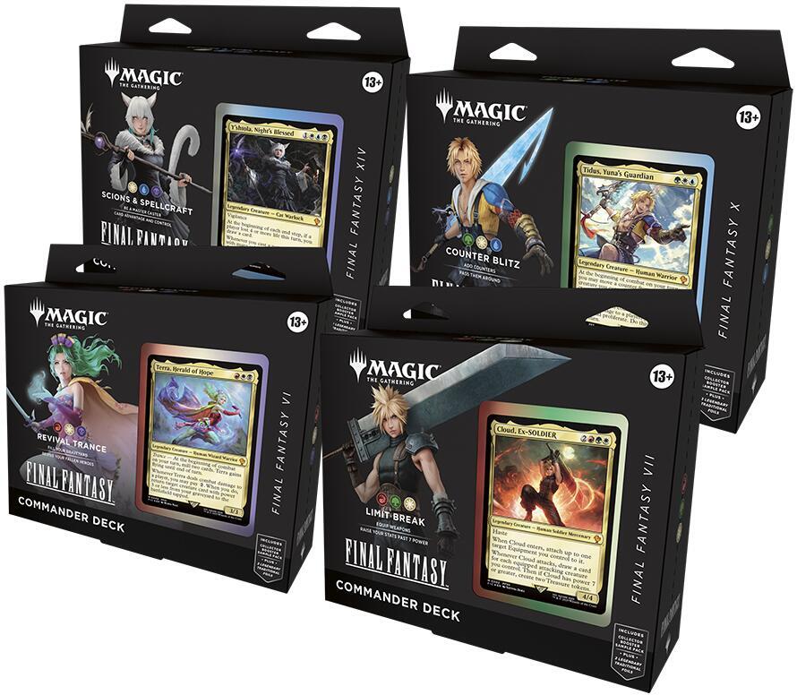 MAGIC THE GATHERING FINAL FANTASY COMMANDER DECK DISPLAY (4 DECKS)