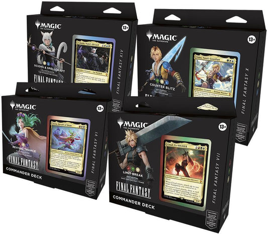 MAGIC THE GATHERING FINAL FANTASY COMMANDER DECK DISPLAY (4 DECKS)