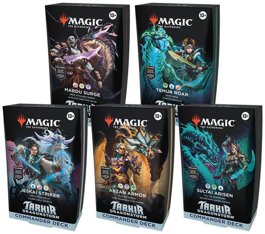 MAGIC THE GATHERING TARKIR DRAGONSTORM COMMANDER DECK DISPLAY (5 DECKS)