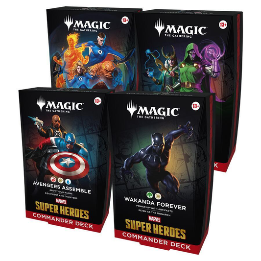 MAGIC THE GATHERING MARVEL SUPER HEROES COMMANDER DECK DISPLAY
